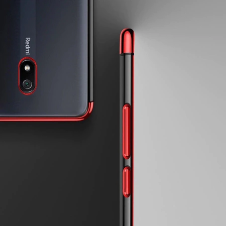 HURTEL POKROWIEC CLEAR COLOR DO XIAOMI REDMI 8A ŻELOWY Z RAMKĄ METALICZNĄ