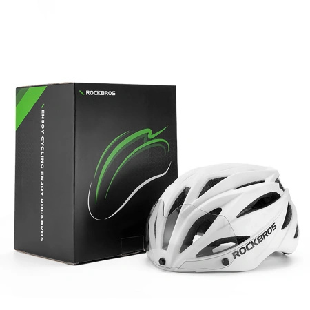 ROCKBROS KASK ROWEROWY Z SZYBKĄ ODPINANE OKULARY OCHRONĄ UV DO ROWERU