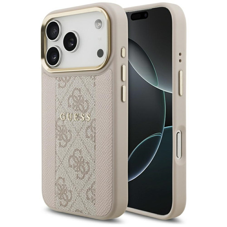 Etui Guess 4G Stripe MagSafe do iPhone 17 Pro różowy