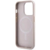 Etui Guess 4G Printed Stripes MagSafe na iPhone 15 Pro - różowe