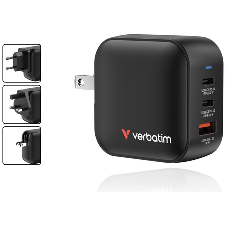 VERBATIM ŁADOWARKA SIECIOWA MINI GAN 70W 2XUSB-C PD 1X USB-A QC