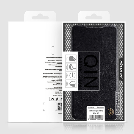Nillkin Qin Leather etui skórzany pokrowiec z klapką portfel brązowe - samsung Galaxy A14