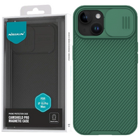 Pancerne etui Nillkin CamShield Pro Magnetic Case do iPhone 15 Plus z osłoną na aparat - zielone