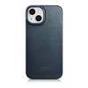 iCarer CE Oil Wax Premium Leather Folio Case skórzane etui iPhone 14 Plus z klapką magnetyczne MagSafe niebieski (AKI14220707-BU)