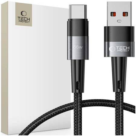 TECH-PROTECT KABEL USB-C DO ŁADOWANIA 66W 6A 25CM DO LAPTOPÓW I TELEFONÓW