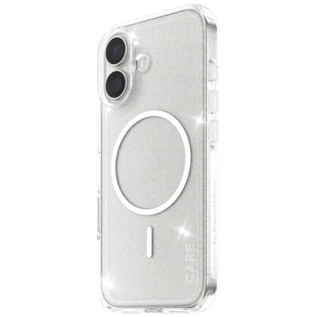 Etui CARE by PanzerGlass Flagship Urban Explorer w. White MagSafe na iPhone 17 - przezroczysto-brokatowe