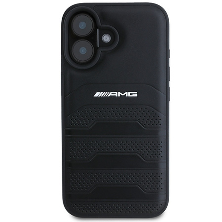 MERCEDES ETUI CASE POKROWIEC DO IPHONE 16 SKÓRZANE Z DEBOSSED LINES Z LOGO