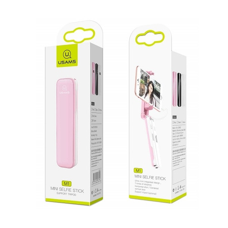 USAMS SELFIE STICK M1 MINI DO TELEFONÓW IOS ANDROID KOMPAKTOWY ZŁĄCZE 3,5MM
