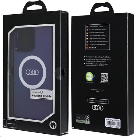 Etui Audi IML Big Logo MagSafe na iPhone 14 Pro Max - niebieskie