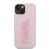 Etui Karl Lagerfeld 3D Rubber Glitter Logo na iPhone 15 Plus - różowe