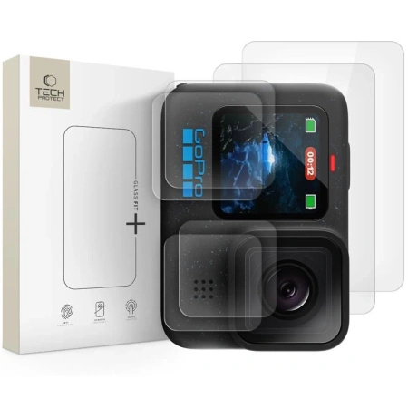 TECH-PROTECT SZKŁO HARTOWANE GLASS FIT+ 2-PACK DO GOPRO HERO 9 10 11 12