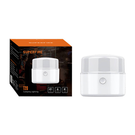 SUPERFIRE LAMPA KEMPINGOWA T20 180LM DO KEMPINGU I PODRÓŻY Z ŁADOWANIEM USB