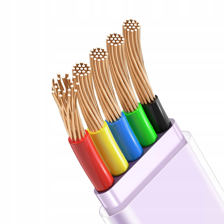 Kabel USB-C, Kątowy, Mocny, Super Szybki, Mcdodo, 100W, 1.2M, fioletowy