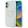 GUESS ETUI HARDCASE DO IPHONE 16 6.1'' Z IML HEART I PRZEŹROCZYSTYM WZOREM