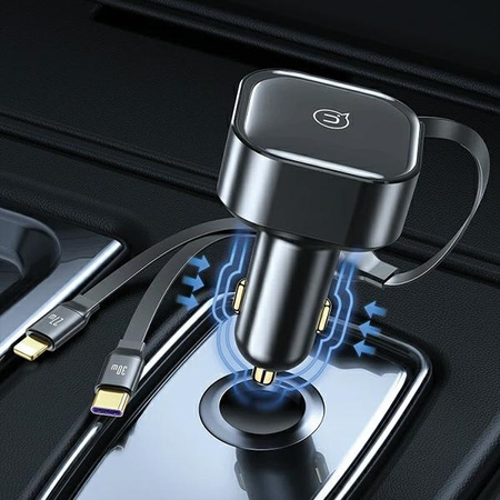 USAMS ŁADOWARKA SAMOCHODOWA 30W PD ZWIJANY KABEL DO MAGSAFE IPHONE 12 13 14