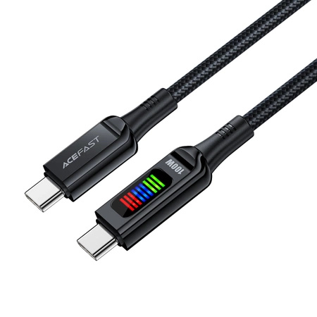 Kabel Acefast C7-03 USB-C USB-C 100W 1.2m z wyświetlaczem - czarny