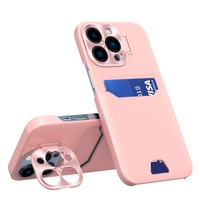 Leather Stand Case etui Samsung Galaxy S23 Ultra pokrowiec portfel na kartę z podstawką różowe