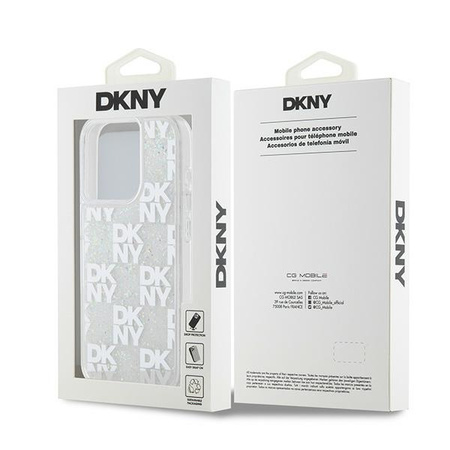 DKNY ETUI DO IPHONE 15 PRO 6.1 HARDCASE LIQUID GLITTER Z MAGNETYCZNYM LOGO
