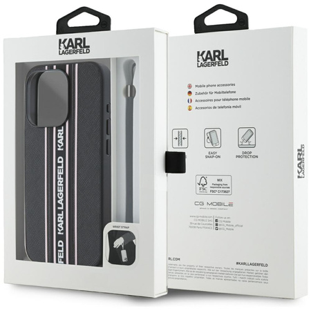 KARL LAGERFELD ETUI SAFFIANO STRIPES CORD DO IPHONE 15 PRO MAX Z LOGO KARLA