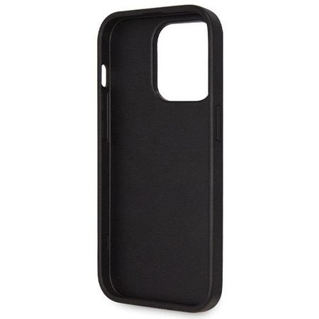 Etui Guess GUHCP14LP4TDSCPK na iPhone 14 Pro - czarne Crossbody 4G Metal Logo