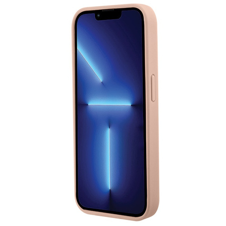 GUESS ETUI HARDCASE DO IPHONE 15 PRO 6.1 CROCO TRIANGLE METAL LOGO RÓŻOWE