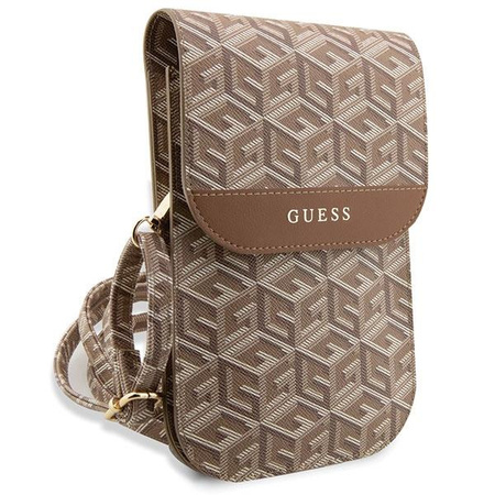 Torebka Etui Guess GCube Stripe GUWBHGCFSEW - brązowa