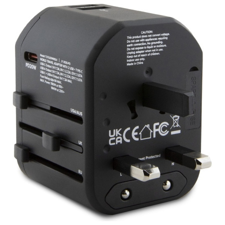 TUMI TUTA20WMSLK Travel Adapter 20W      USB-C / 2xUSB-A czarny/black