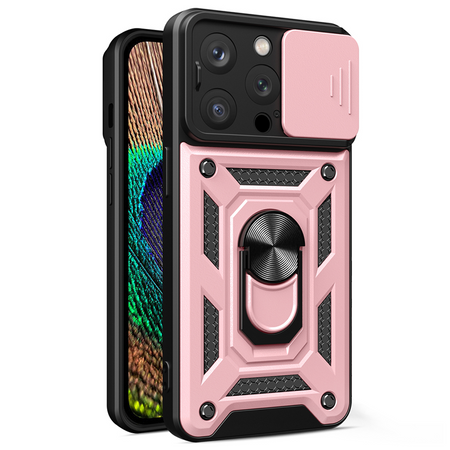 Hybrid Armor Camshield etui iPhone 14 Pro pancerny pokrowiec z osłoną na aparat różowe