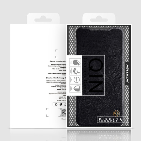 Nillkin Qin Case etui do Xiaomi Redmi Note 11T 5G / Note 11S 5G / Note 11 5G (China) / Poco M4 Pro 5G osłona na aparat kabura pokrowiec obudowa z klapką brązowy