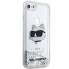 Etui Karl Lagerfeld KLHCI8LNCHCS na iPhone 7/8/ SE 2020 / SE 2022 - srebrne Glitter Choupette Head