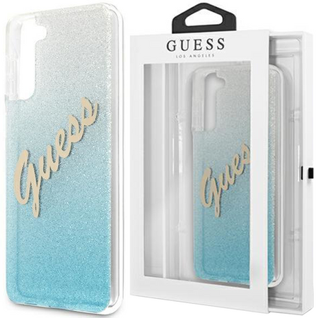 Guess GUHCS21MPCUGLSBL S21+ G996 niebieski/blue hardcase Glitter Gradient Script