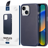 Dux Ducis Naples etui iPhone 14 Plus magnetyczny skórzany pokrowiec MagSafe niebieskie