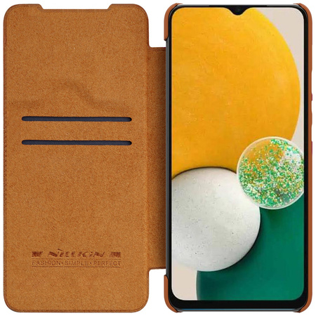 Nillkin Qin Leather etui skórzany pokrowiec z klapką portfel brązowe - samsung Galaxy A14
