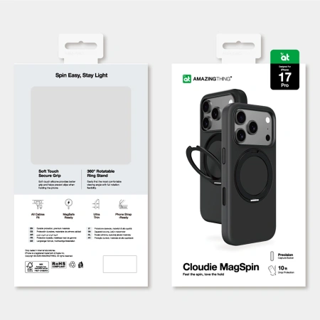AMAZINGTHING ETUI DO IPHONE 17 PRO CLOUDIE Z PODSTAWKĄ I WYSOKIEJ JAKOŚCI