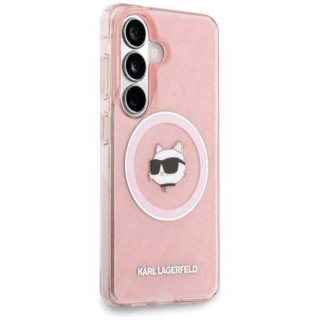 Etui Karl Lagerfeld IML Repeated         Choupette MagSafe do Samsung Galaxy S26 Plus różowy