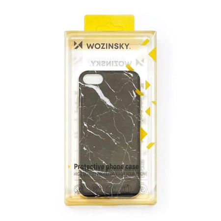 Wozinsky Marble żelowe etui pokrowiec marmur Samsung Galaxy A12 / Galaxy M12 czarny 6666