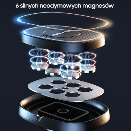 AWEI MAGNETYCZNY UCHWYT DO TELEFONÓW X21 DO SAMOCHODU UNIWERSALNY DO 6 CALI