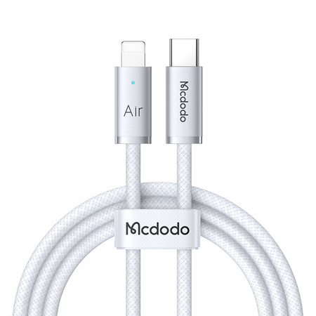 MCDODO KABEL USB-C LIGHTNING SZYBKIE ŁADOWANIE USB TYP C 36W 1M LED BIAŁY