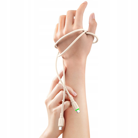 MCDODO USB-C FAST CHARGING CABLE FOR SAMSUNG APPLE USB TYPE C 65W 1M LED BEIGE