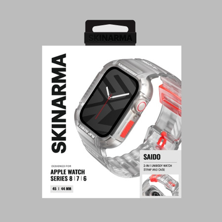 Skinarma pasek+etui Saido 2in1 Apple     Watch 45/44mm przezroczysty/clear