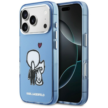 Etui Karl Lagerfeld Karl & Choupette     Back MagSafe do iPhone 17 Pro niebieski