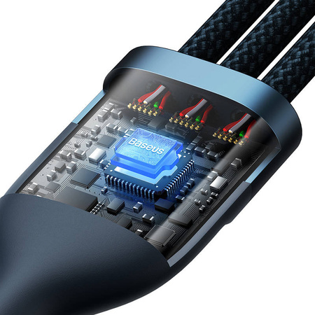 BASEUS KABEL USB 3W1 DO LIGHTNING USB-C MICRO USB 100W 1.2M DO TELEFONÓW