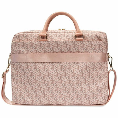Torba Guess GCube Stripes GUCB15HGCFSEW na laptopa 16" - brązowa