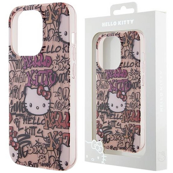 Etui Hello Kitty IML Tags Graffiti na iPhone 15 Pro Max - różowe
