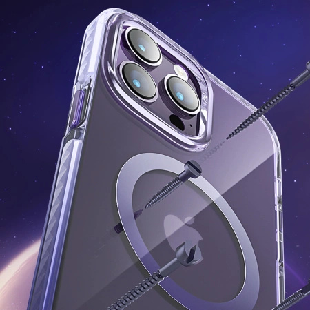 KINGXBAR ETUI DO IPHONE 14 PRO DO MAGSAFE PQY ICE CRYSTAL MAGNETYCZNE SZARE