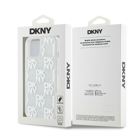 DKNY ETUI HARDCASE DO IPHONE 15 14 13 6.1 Z LOGO LIQUID GLITTER MULTILOGO