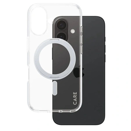 Etui CARE by PanzerGlass Feature Kickstand Case z MagSafe na iPhone 16 - srebrne