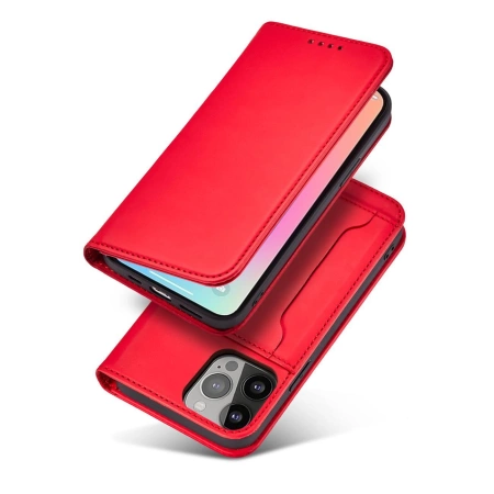 HURTEL POKROWIEC MAGNETIC CARD CASE DO IPHONE 14 Z KLAPKĄ PORTFEL PODSTAWKA