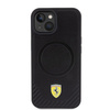Ferrari FEHMP15SPTEK iPhone 15 6.1" czarny/black hardcase Carbon Metal Logo MagSafe