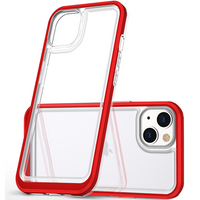 Clear 3in1 etui iPhone 14 silikonowy pokrowiec z ramką czerwone